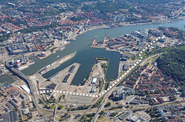 Spårvagnslinjen mellan Lindholmen och Frihamnen  - Sverige